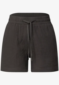 Mid Waist shorts van neteldoek