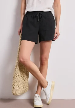 Mid Waist shorts van neteldoek