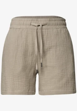 Mid Waist shorts van neteldoek