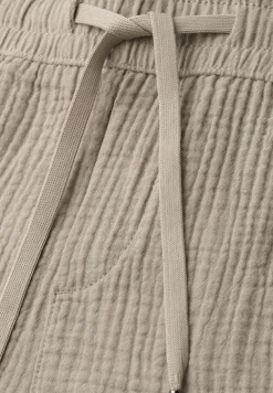 Mid Waist shorts van neteldoek