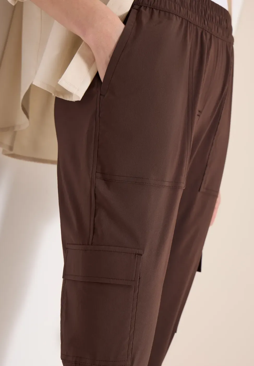 Mid Waist Slim Legs broek in cargo-look