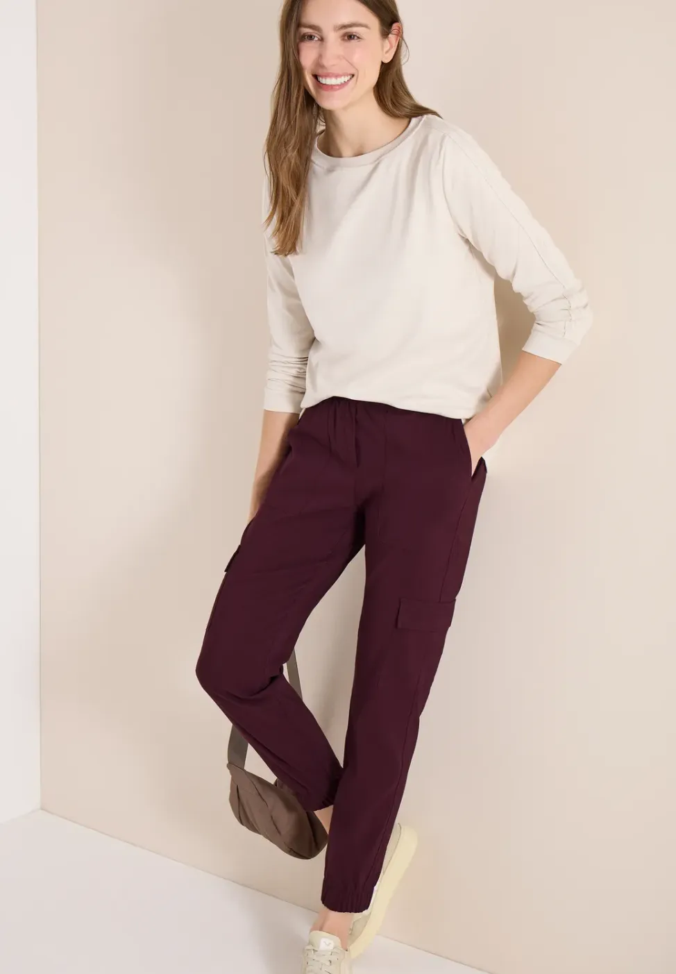 Mid Waist Slim Legs broek in cargo-look