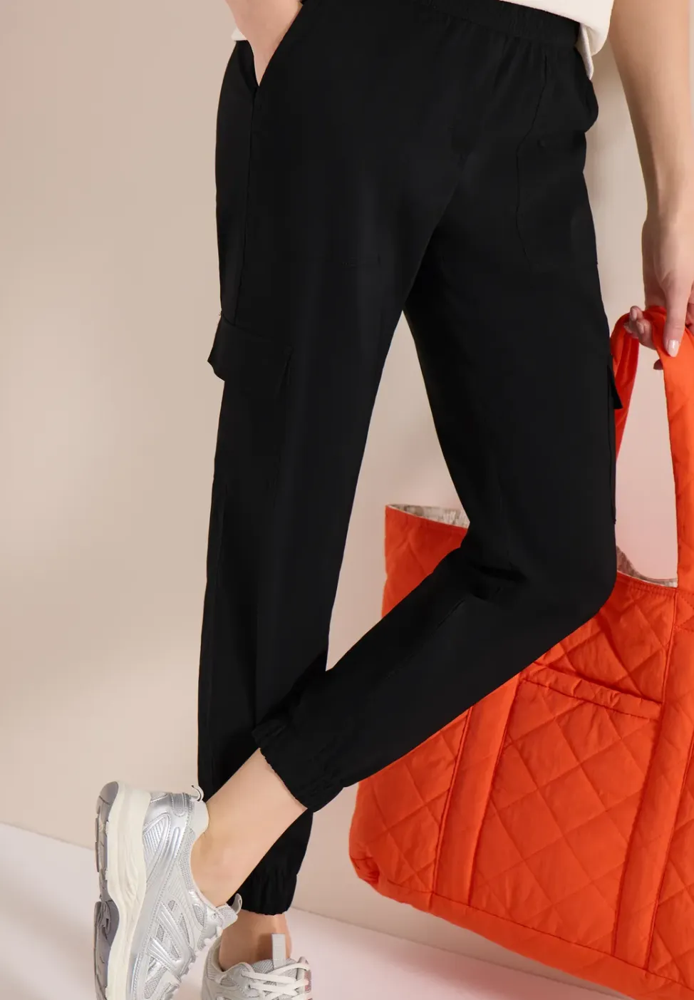 Mid Waist Slim Legs broek in cargo-look