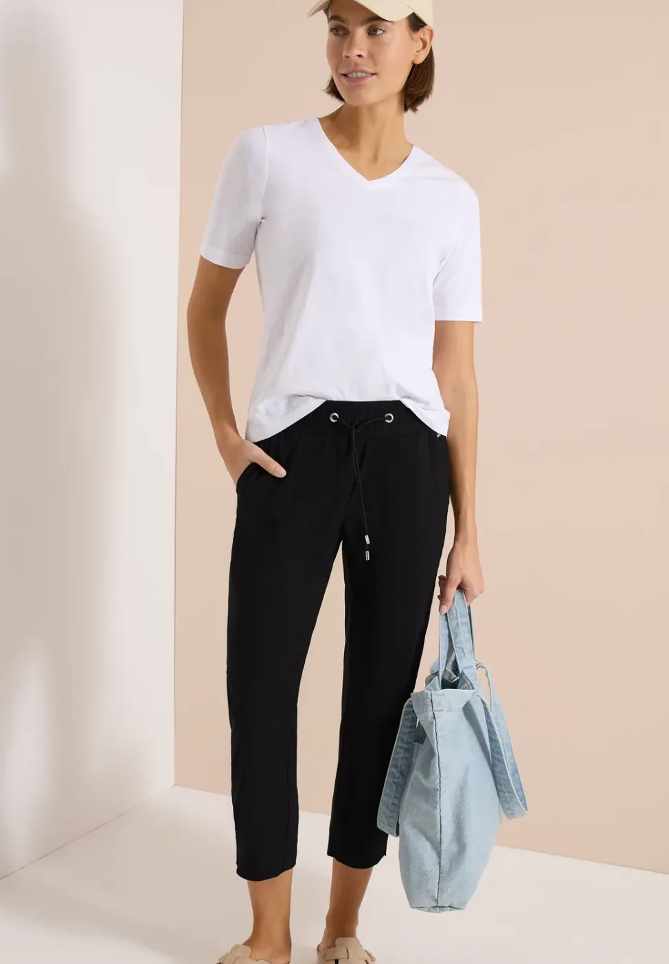 Mid Waist Slim Legs broek in casual fit