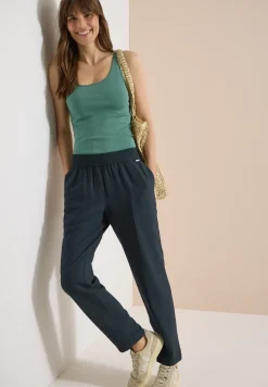 Mid Waist Slim Legs broek in Loose Fit