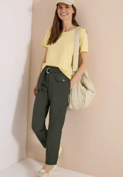 Mid Waist Slim Legs broek in Loose Fit