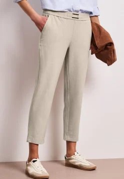 Mid Waist Slim Legs broek met gesp