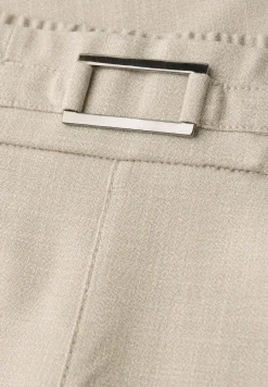 Mid Waist Slim Legs broek met gesp
