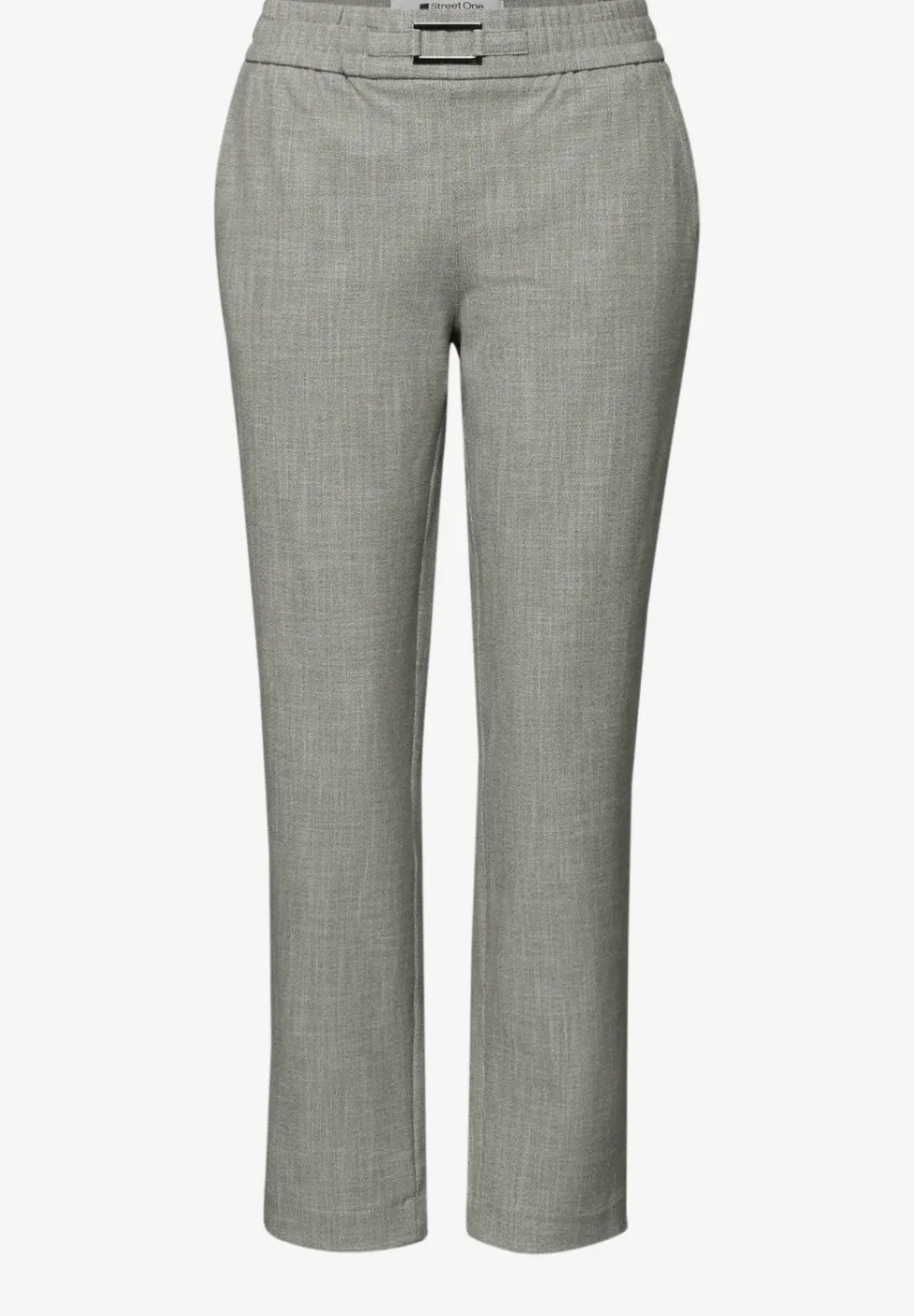 Mid Waist Slim Legs broek met gesp