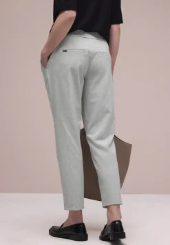 Mid Waist Slim Legs broek met gesp