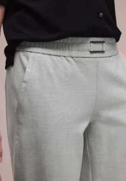 Mid Waist Slim Legs broek met gesp