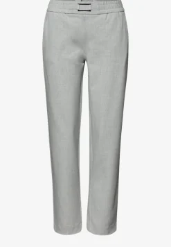 Mid Waist Slim Legs broek met gesp