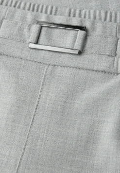 Mid Waist Slim Legs broek met gesp