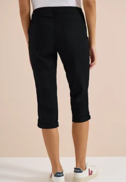 Mid Waist Slim Legs broek met omslag