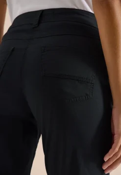 Mid Waist Slim Legs broek met omslag