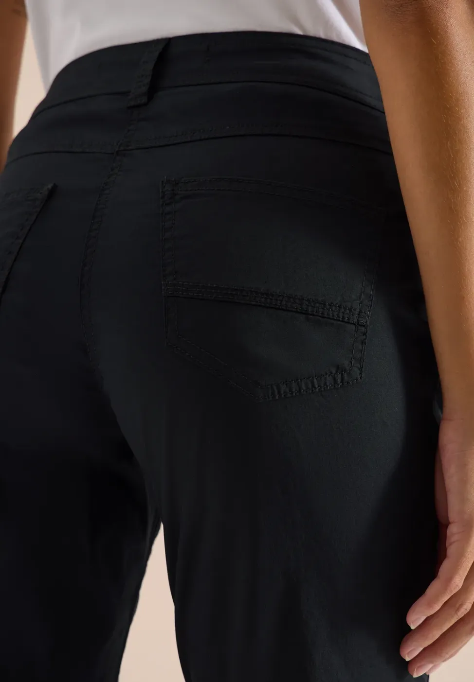 Mid Waist Slim Legs broek met omslag