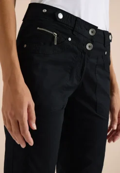 Mid Waist Slim Legs broek met omslag