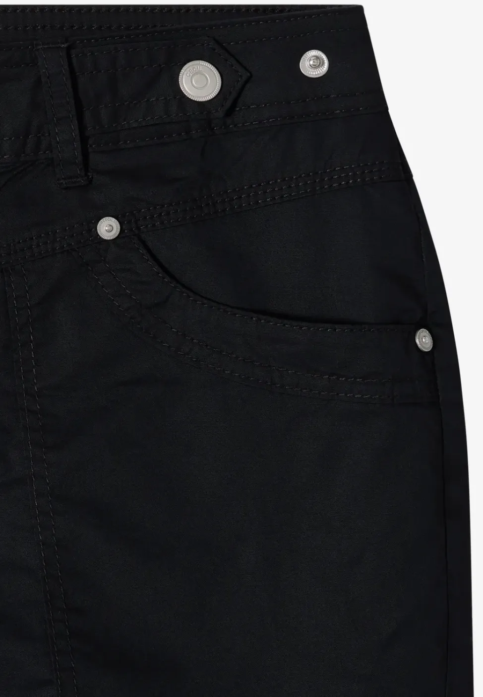 Mid Waist Slim Legs broek met omslag