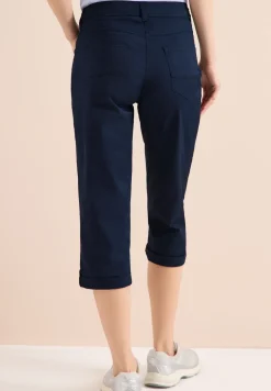 Mid Waist Slim Legs broek met omslag