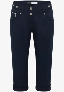 Mid Waist Slim Legs broek met omslag