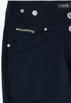 Mid Waist Slim Legs broek met omslag