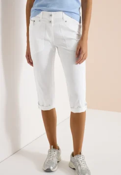 Mid Waist Slim Legs broek met omslag