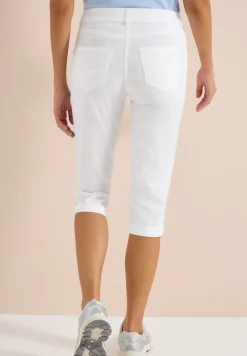 Mid Waist Slim Legs broek met omslag