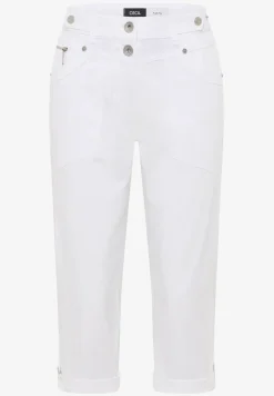 Mid Waist Slim Legs broek met omslag