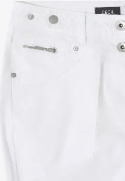 Mid Waist Slim Legs broek met omslag