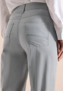 Mid Waist Slim Legs broek met omslag