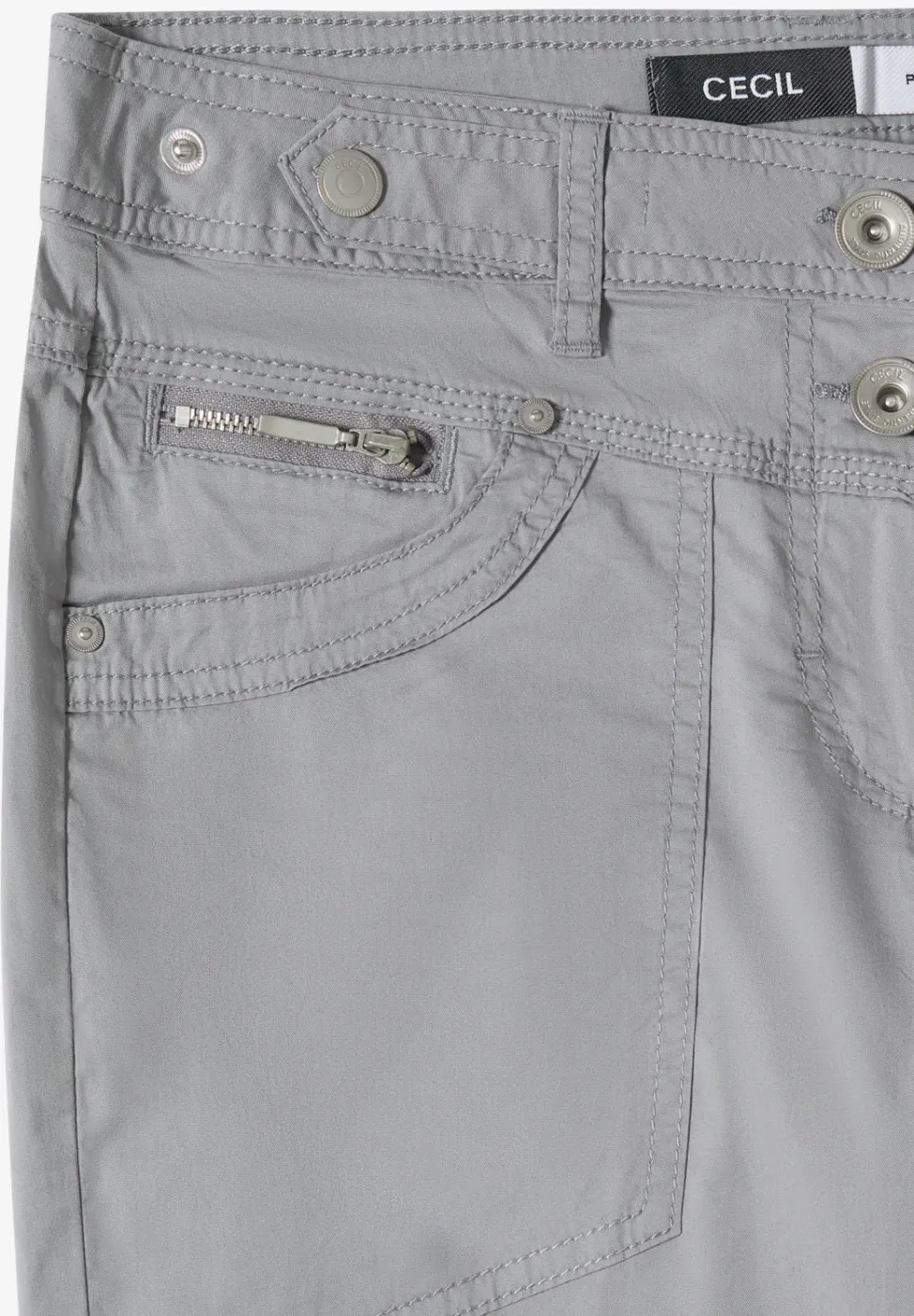 Mid Waist Slim Legs broek met omslag