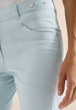 Mid Waist Slim Legs broek met omslag