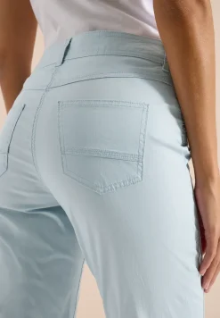 Mid Waist Slim Legs broek met omslag