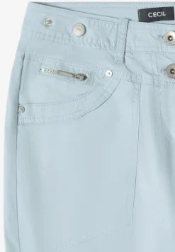 Mid Waist Slim Legs broek met omslag