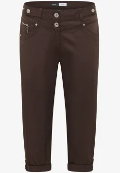 Mid Waist Slim Legs broek met omslag