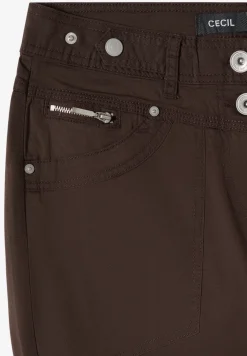 Mid Waist Slim Legs broek met omslag