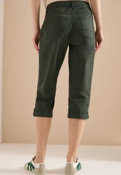 Mid Waist Slim Legs broek met omslag