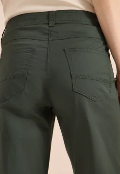 Mid Waist Slim Legs broek met omslag