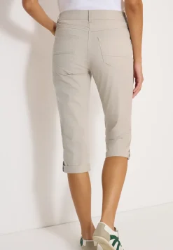 Mid Waist Slim Legs broek met omslag
