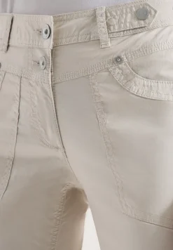 Mid Waist Slim Legs broek met omslag