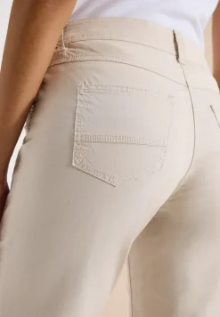 Mid Waist Slim Legs broek met omslag