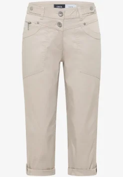 Mid Waist Slim Legs broek met omslag
