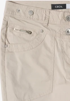 Mid Waist Slim Legs broek met omslag