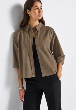 Mini corduroy overhemd blouse