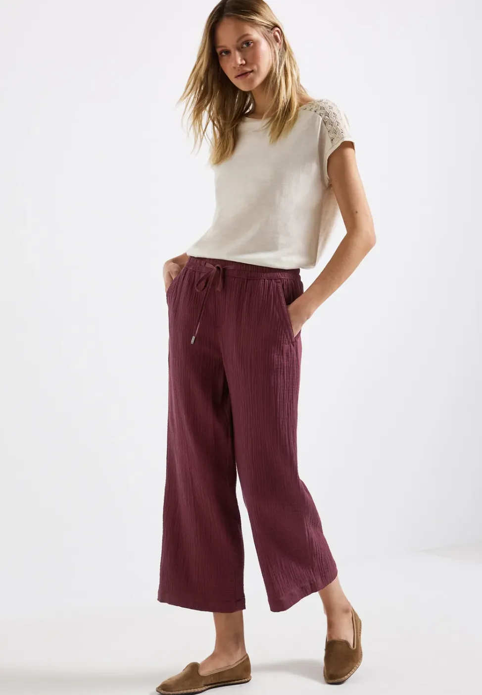 Mousseline broek Wide Legs