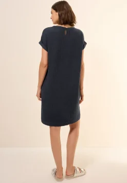 Mousseline jurk in effen kleur