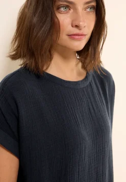 Mousseline jurk in effen kleur