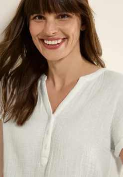 Mousseline blouse met korte mouwen