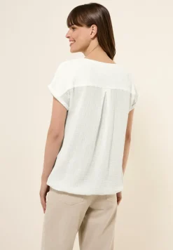 Mousseline blouse met korte mouwen