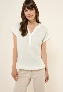 Mousseline blouse met korte mouwen